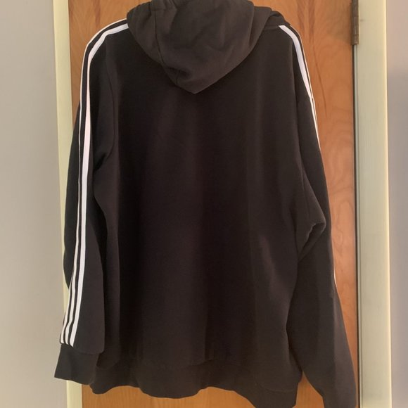 Men's Adidas black sweatshirt with white strips size 2XL. - Picture 4 of 4